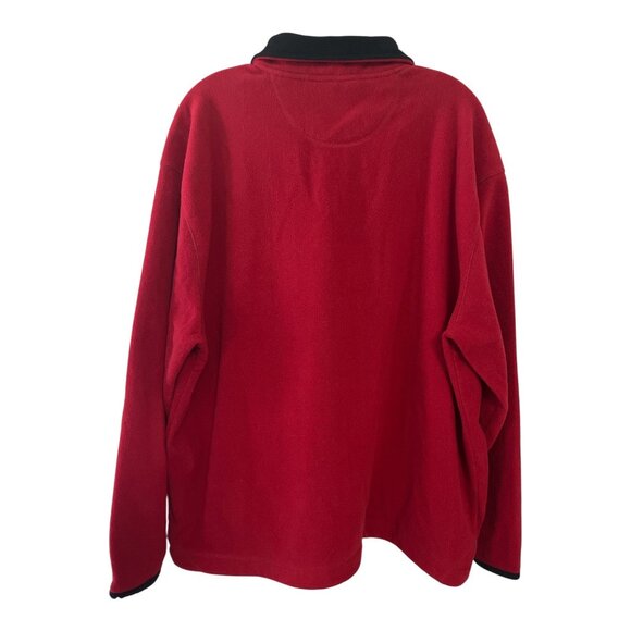 Vtg St. John's Bay Red Fleece Pullover L – 90s Y2K Mens 1/4 Zip Jacket, Black Co - Picture 2 of 6